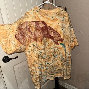 Vintage Single Stitch Nature Allover Print Bear River Mountains Tee T-Shirt XXL